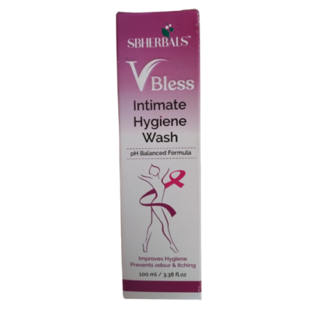 VBless Intimate Hygiene Wash – 100ml | pH Balanced Feminine Cleanser with Herbal Extracts